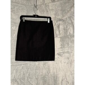 Banana Republic Black Pencil Skirt Petite 4P Cotton Blend Stretch Career  NWT